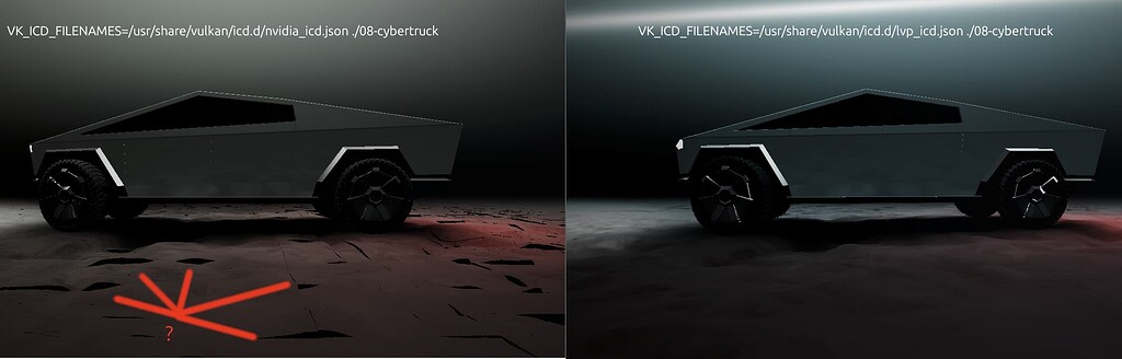 Visual difference between GPU and CPU rendering path - Vulkan - Khronos ...