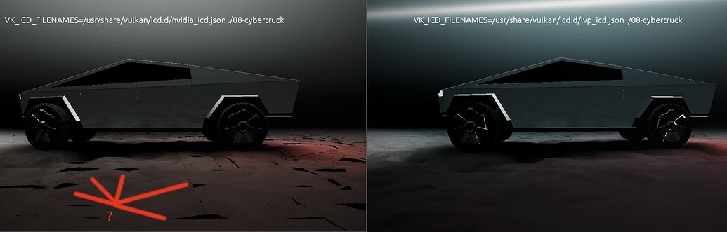 Visual difference between GPU and CPU rendering path - Vulkan - Khronos ...